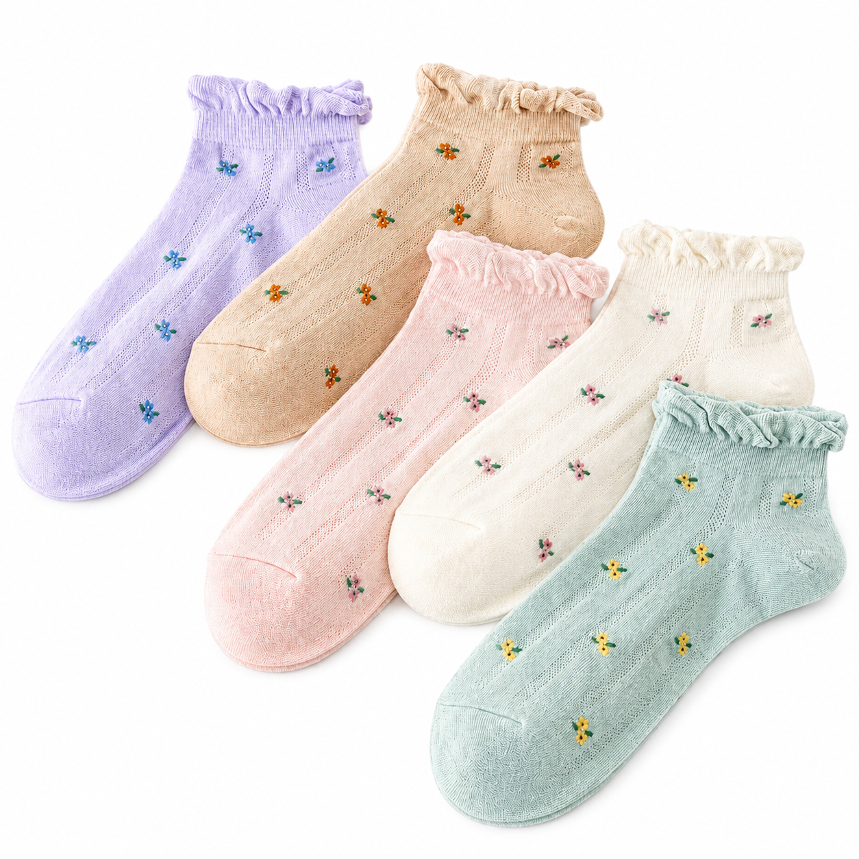 Floral Ankle Socks (PAck Of 5)