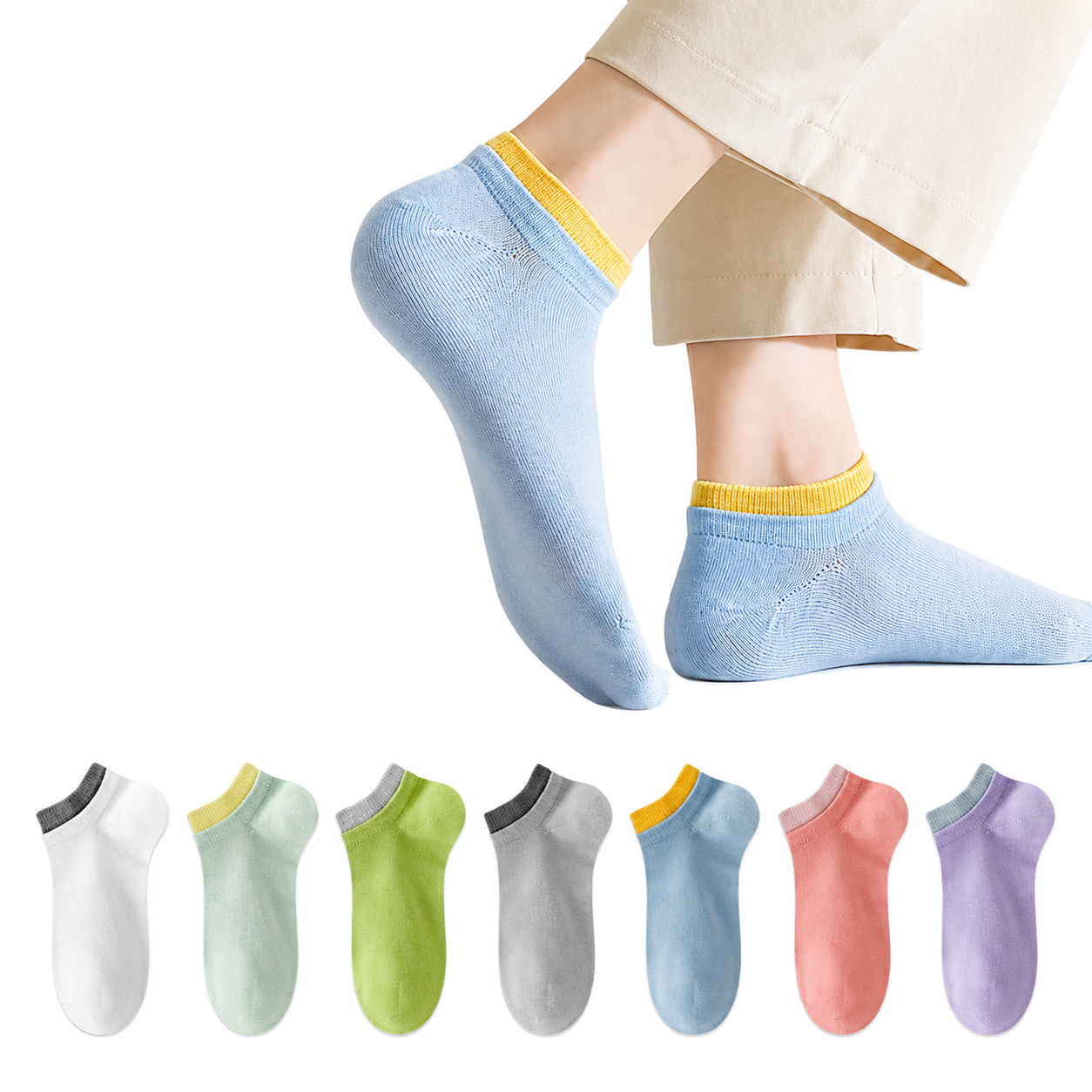 Multicolor Low Cut Socks (Pack Of 7)