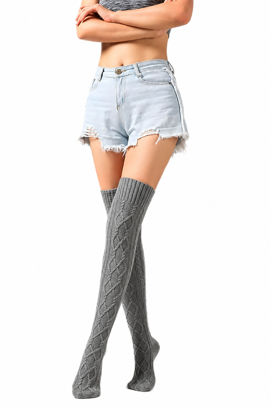 Cable Knit Knee Socks
