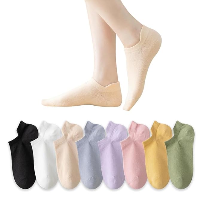Women's Casual Invisible Socks (Pack Of 8)
