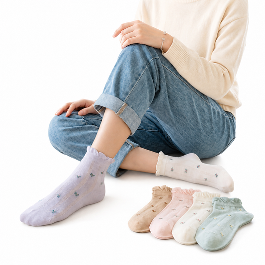Floral Ankle Socks (PAck Of 5)