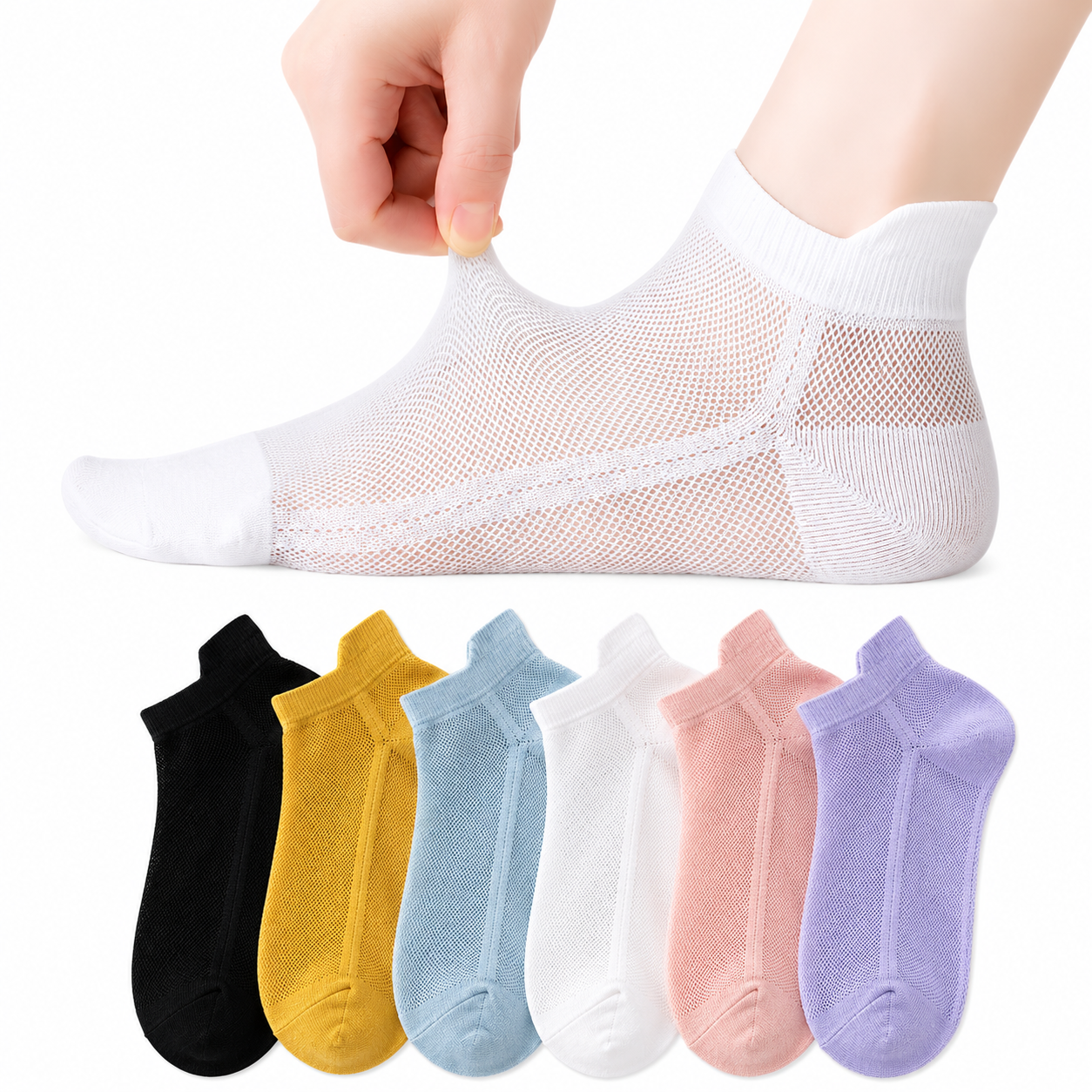 Soft Cotton Blend Low Cut Socks (Pack Of 6)