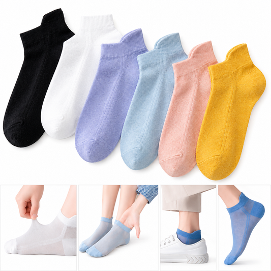 Soft Cotton Blend Low Cut Socks (Pack Of 6)