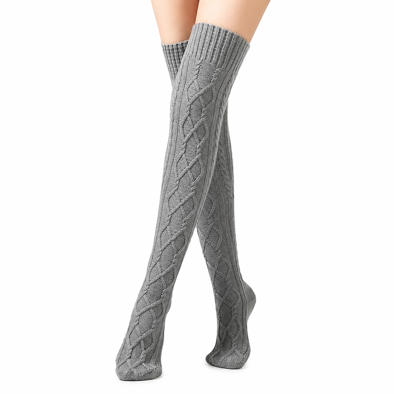 Cable Knit Knee Socks